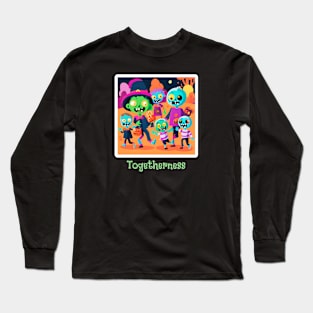 Zombies Go Trick-or-Treating for Togetherness Long Sleeve T-Shirt